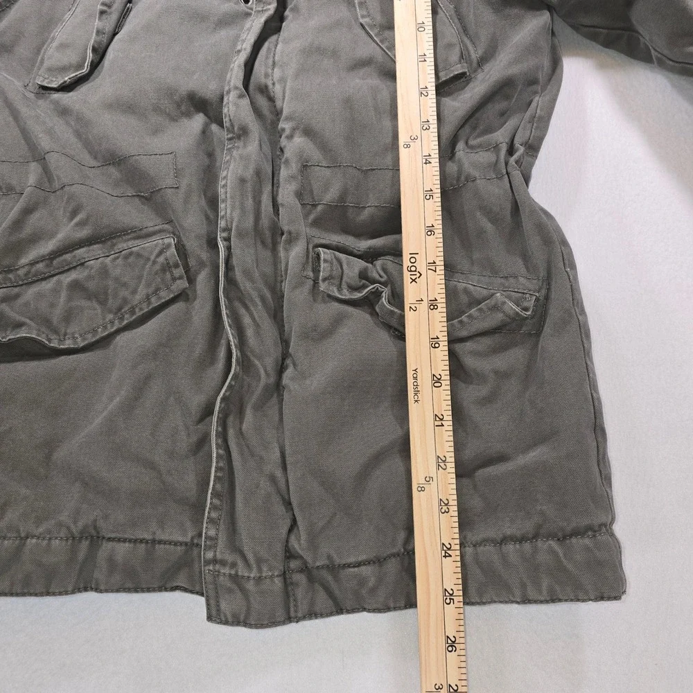 HM LOGG Boys Olive Green Field Jacket Faux Shearling Lined Parka Size 8-9Y